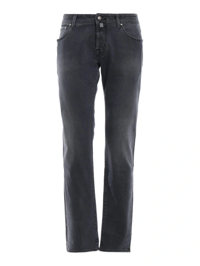 Shop Jacob Cohen Faded Grey Denim Jeans