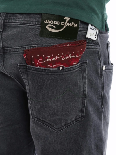 Shop Jacob Cohen Faded Grey Denim Jeans