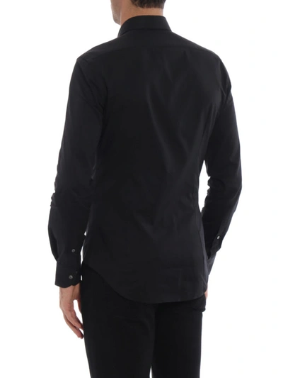 Shop Emporio Armani Black Stretch Cotton Shirt