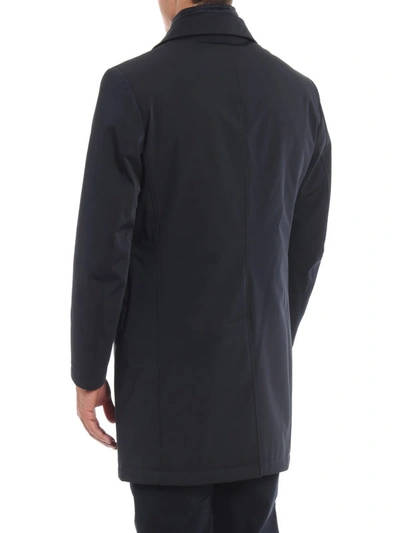 Shop Fay Detachable Vest Double Coat In Blue