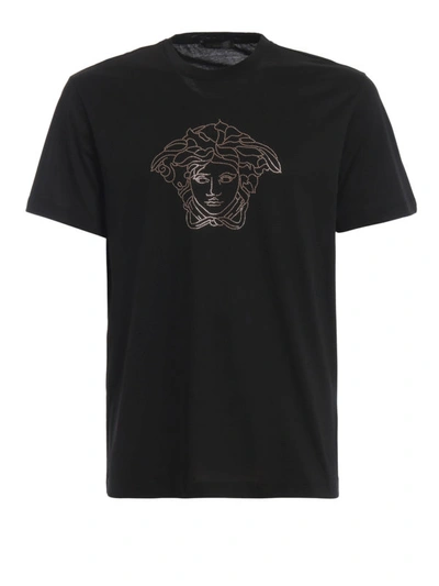 Shop Versace Medusa Icon Black Jersey T-shirt