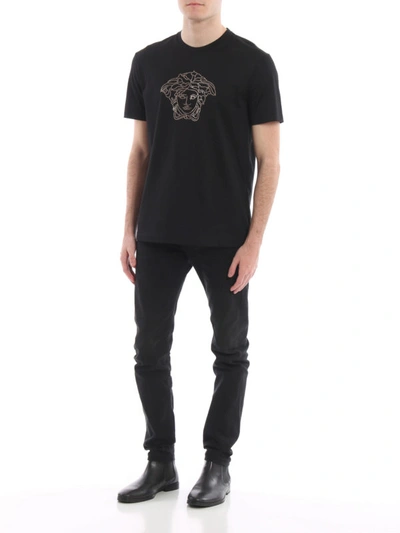 Shop Versace Medusa Icon Black Jersey T-shirt