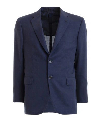 Shop Brioni Brunico Blue Blazer Jacket