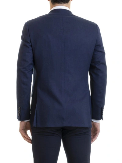 Shop Brioni Brunico Blue Blazer Jacket