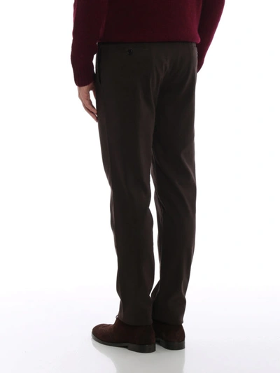 Shop Fay Brown Stretch Cotton Chinos