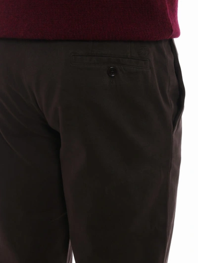 Shop Fay Brown Stretch Cotton Chinos