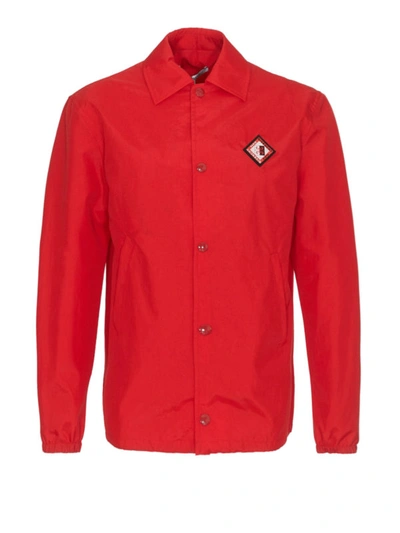 Shop Givenchy Red Tech Fabric Windbreaker