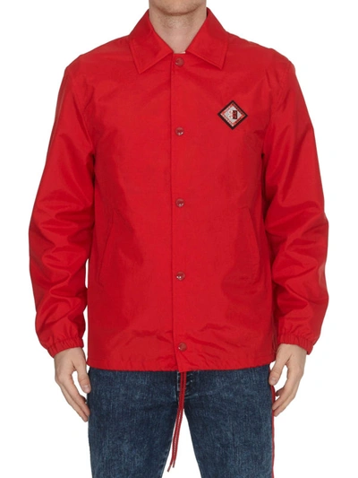 Shop Givenchy Red Tech Fabric Windbreaker