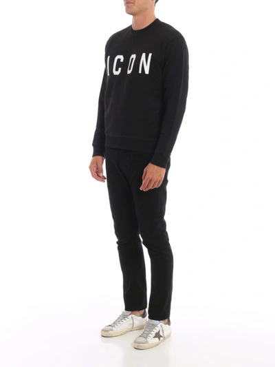 Shop Dsquared2 Icon Black Cotton Sweatshirt