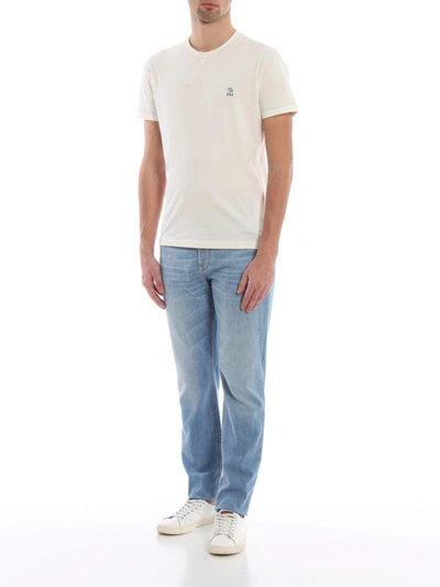 Shop Brunello Cucinelli Light Denim Traditional Fit Jeans In Light Wash