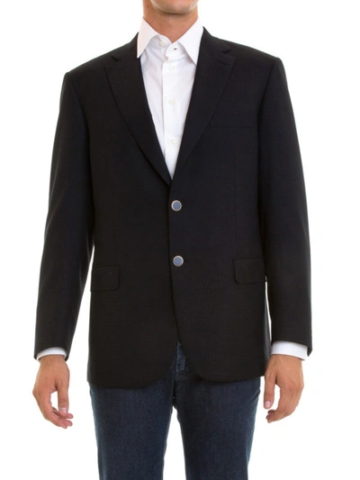 Shop Brioni Brunico Wool Structured Blazer In Dark Blue