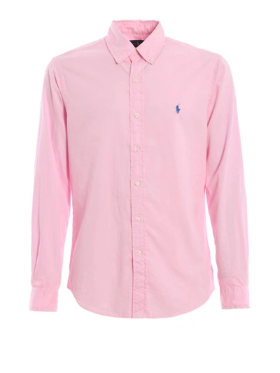 Shop Polo Ralph Lauren Pink Cotton Shirt