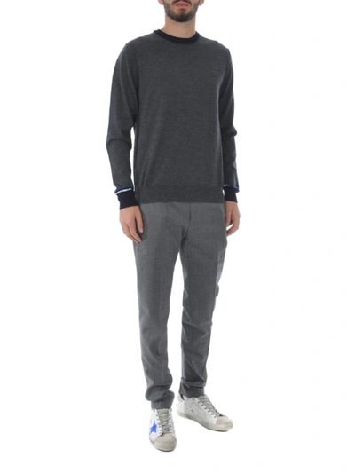 Shop Dondup Grey Stretch Wool Chino Trousers