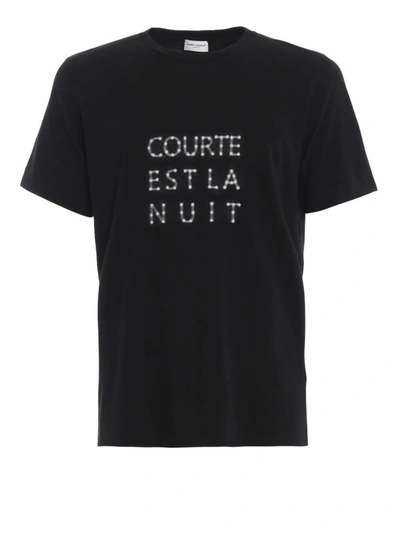 Shop Saint Laurent Blurry Print Black Jersey T-shirt