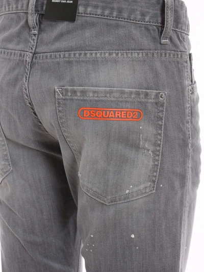 Shop Dsquared2 Skinny Dan Jeans In Light Grey