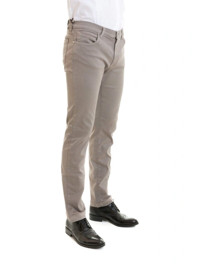 Shop Versace Stretch Cotton Denim Grey Jeans