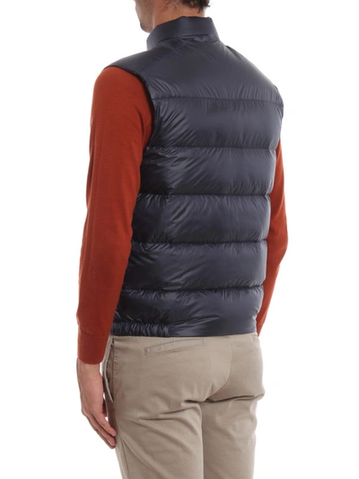 Shop Prada Navy Ripstop Nylon Padded Vest In Blue