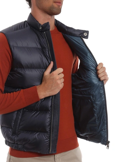 Shop Prada Navy Ripstop Nylon Padded Vest In Blue