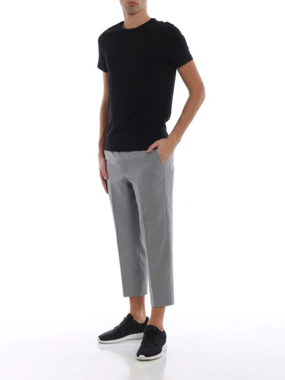 Shop Prada Cool Wool Formal Slacks In Light Grey