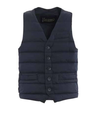 Shop Herno Il Panciotto Blue Lightweight Puffer Gilet