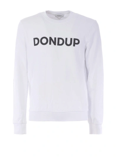 Shop Dondup Contrasting Logo Sweatshirt In White