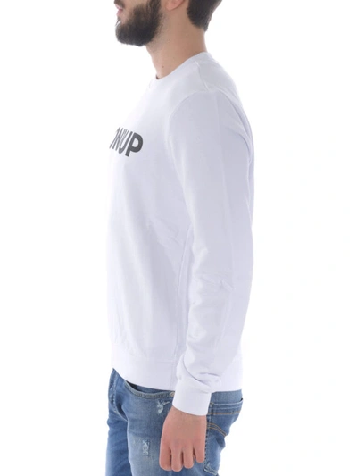 Shop Dondup Contrasting Logo Sweatshirt In White