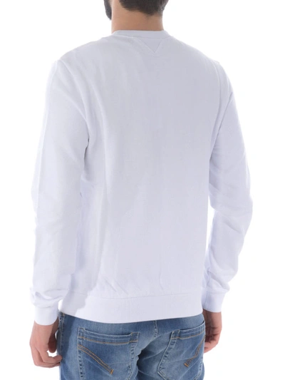 Shop Dondup Contrasting Logo Sweatshirt In White