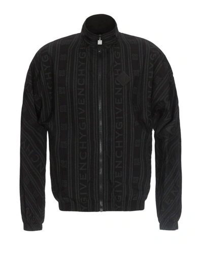 Shop Givenchy Logo Print Tech Fabric Bomber Jacket In Black