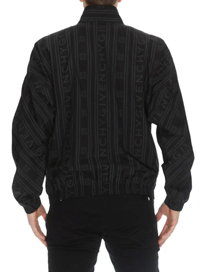 Shop Givenchy Logo Print Tech Fabric Bomber Jacket In Black