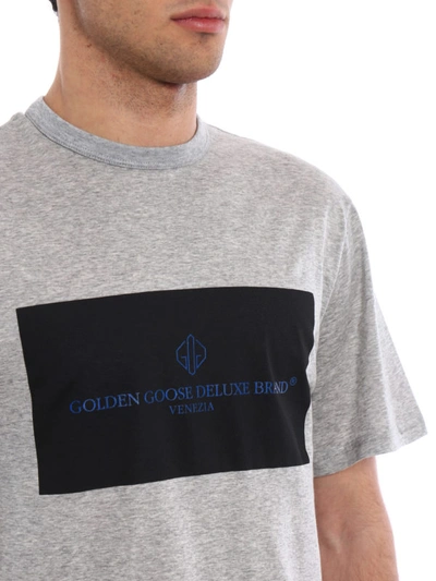 Shop Golden Goose Logo Lettering Print Cotton T-shirt In Grey