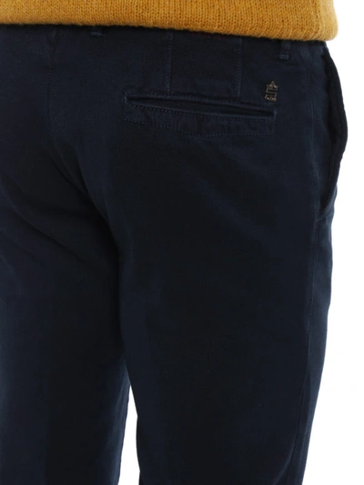 Shop Incotex Dark Blue Slacks Trousers