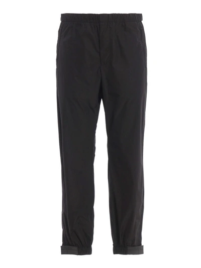 Shop Prada Tech Poplin Pull-on Trousers In Black