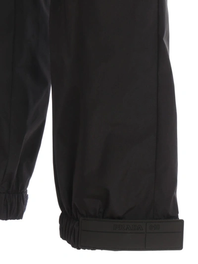 Shop Prada Tech Poplin Pull-on Trousers In Black
