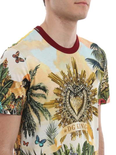 Shop Dolce & Gabbana Tropico Dg King Print T-shirt In Multicolour