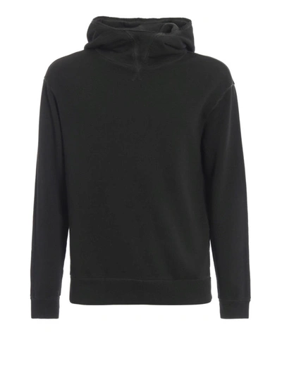 Shop Dondup Faded Black Cotton Hoodie