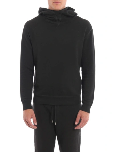 Shop Dondup Faded Black Cotton Hoodie