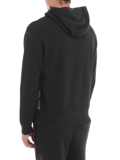 Shop Dondup Faded Black Cotton Hoodie
