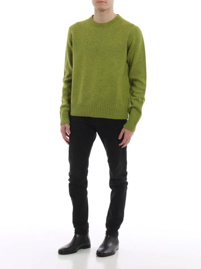 Shop Prada Green Shetland Wool Sweater