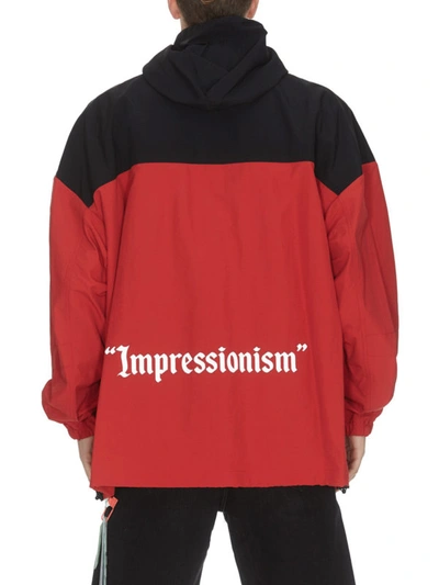 Shop Off-white Bicolour Nylon Hooded Windbreaker In Red