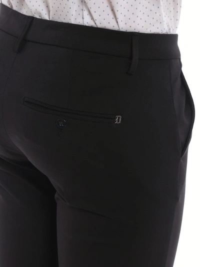 Shop Dondup Gaubert Black Jersey Trousers