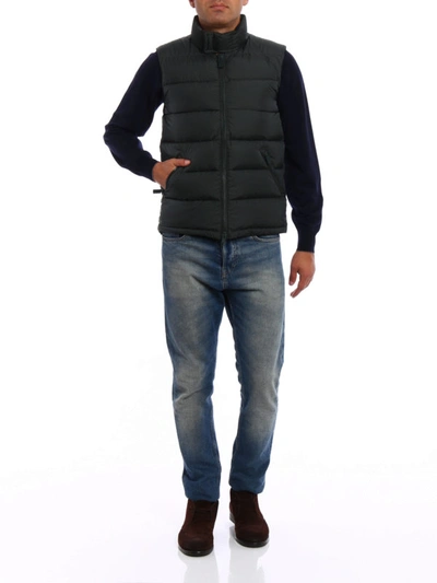 Shop Aspesi New Gilet Padded Quilted Waistcoat In Green