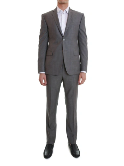 Shop Versace Classic Fit Wool Suit In Grey