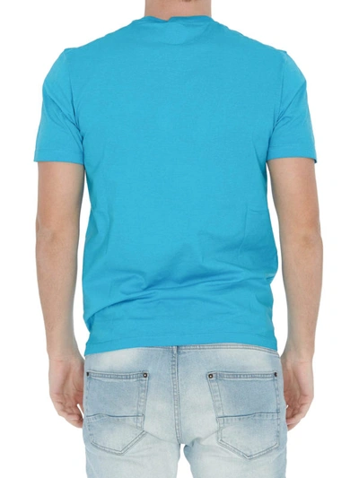 Shop Dsquared2 64 Print Light Blue Jersey T-shirt