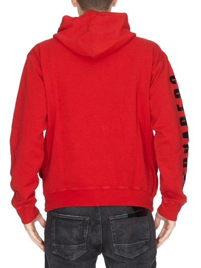 Shop Dsquared2 Logo Print Red Hoodie