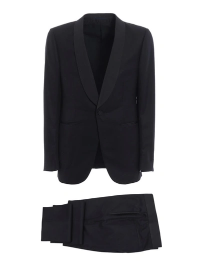 Shop Ermenegildo Zegna Wool And Silk Shawl Lapel Tuxedo In Black