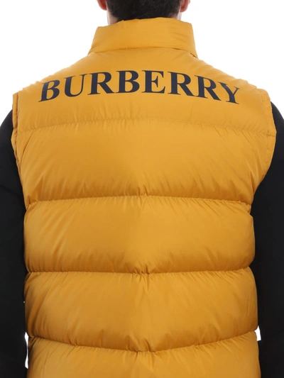Shop Burberry Colour Block Reversible Padded Vest In Multicolour