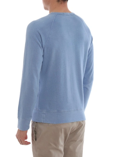Shop Polo Ralph Lauren Light Blue Cotton Sweatshirt