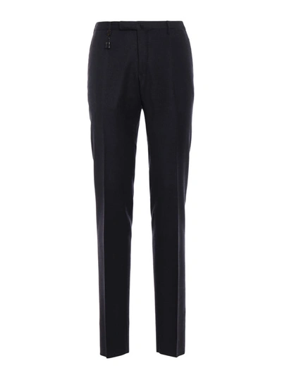 Shop Incotex Super 100s Wool Trousers In Dark Grey