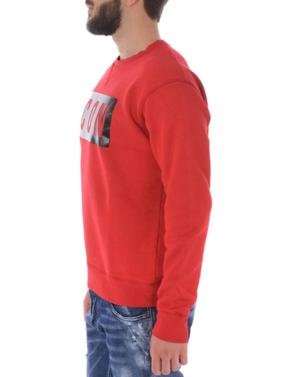 Shop Dsquared2 Icon Rubberized Print Red Sweatshirt