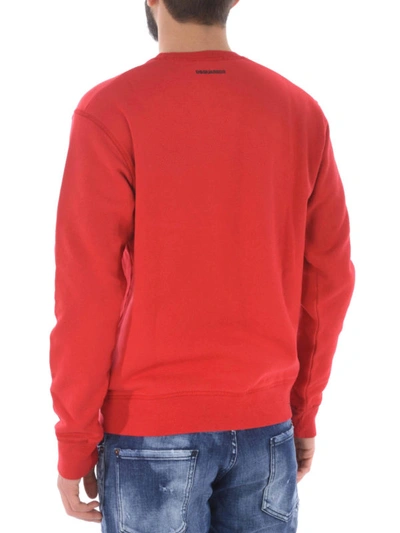 Shop Dsquared2 Icon Rubberized Print Red Sweatshirt